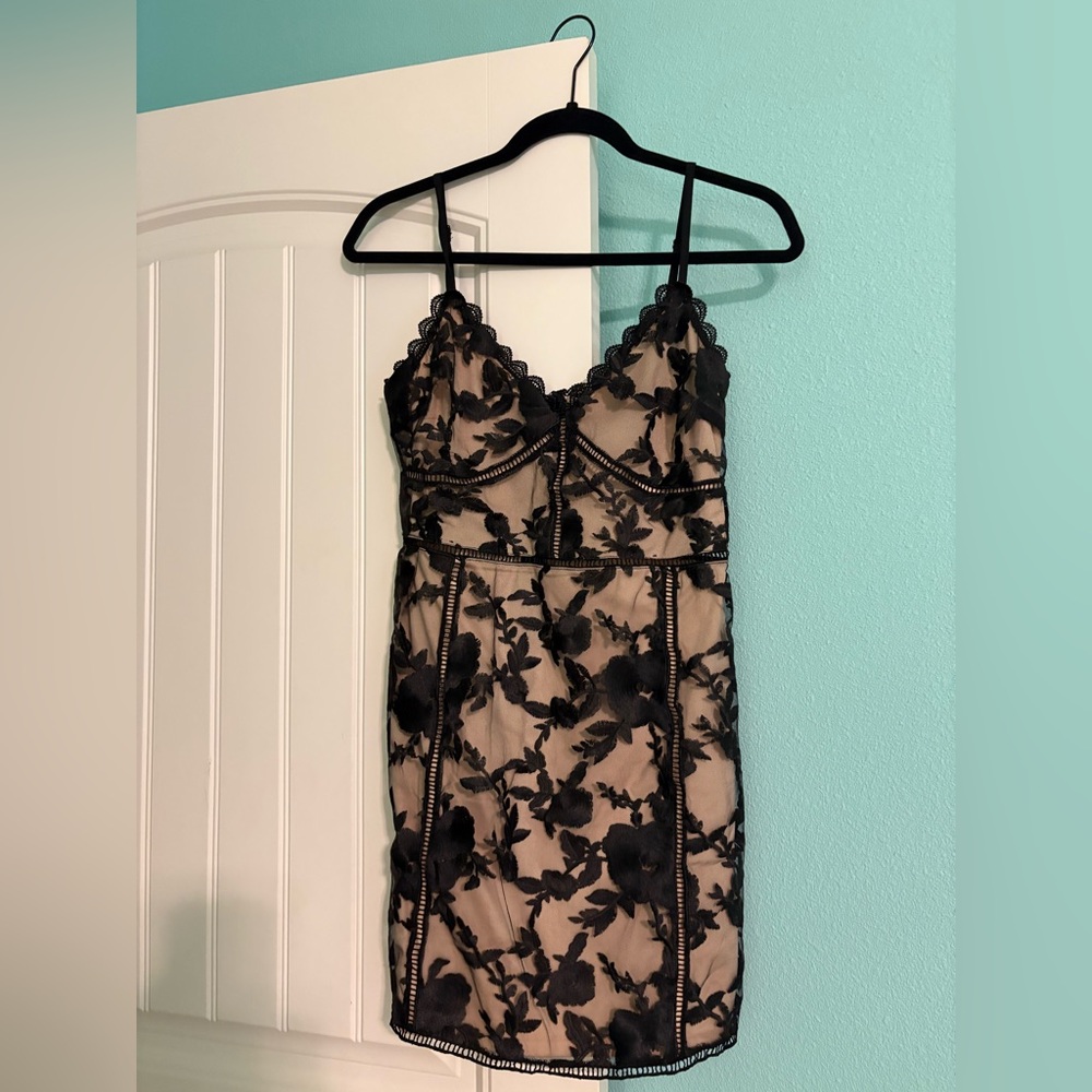 Lulu's Black Floral Mini Dress